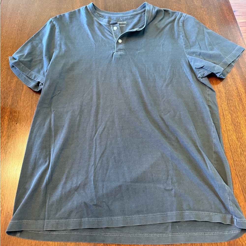 Men's Everlane THE ESSENTIAL ORGANIC GARMENT-DYED HENLEY in Blue